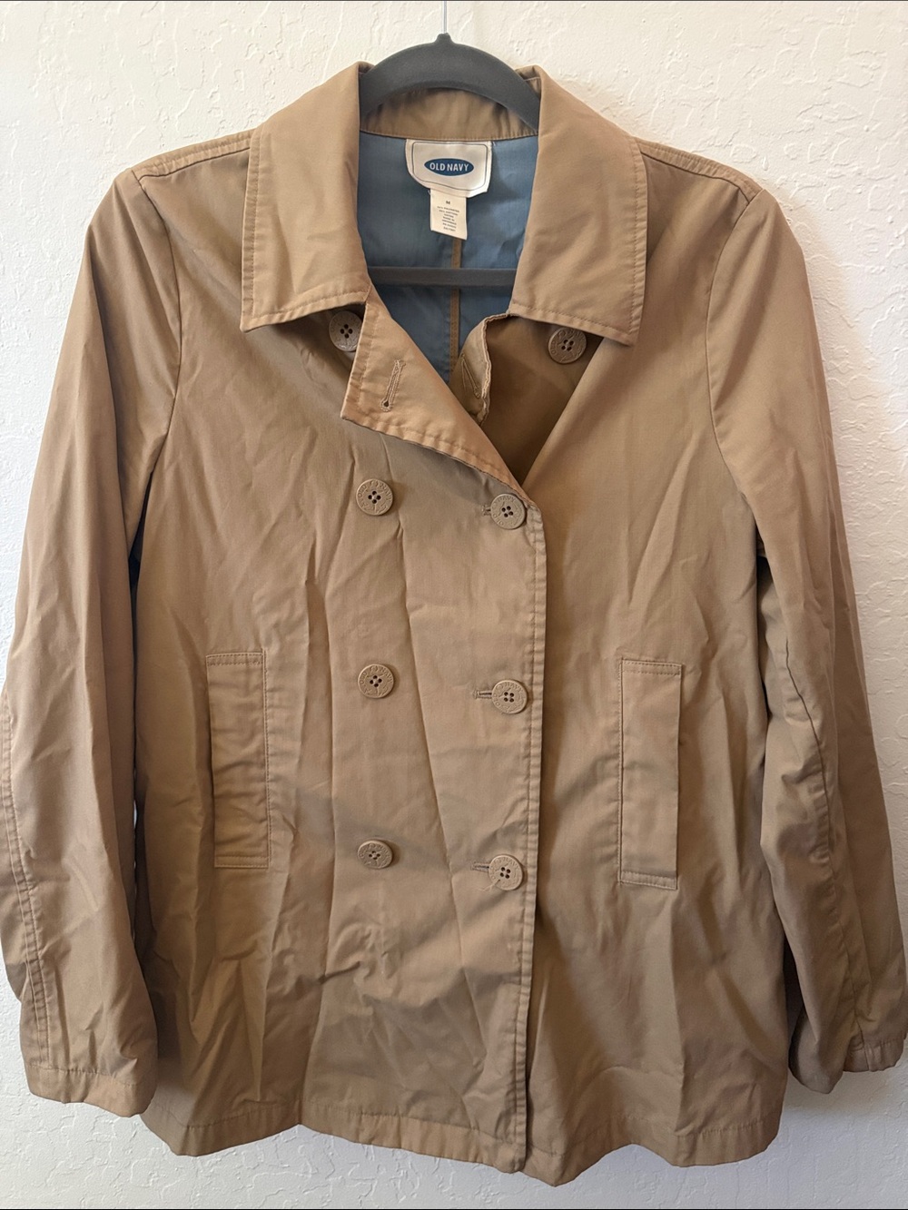 Old Navy Women's Double-Breasted Trench Coat in Tan